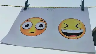 Easy Cartoon drawing for kids | How to make emojis easy for kids Naman Art School #StayHome #WithMe