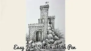 How to Draw Fort | Fort Sketch for Beginners | Pen Sketch#art #drawing #sketch#painting 