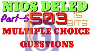 503-LEARNING LANGUAGES AT ELEMENTARY LEVEL (MCQS) PART 5 WISDOMKNOWLEDGE/ TELUGU NIOS