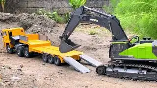Simulasi Alat Berat Mobil Truk Muat Pasir RC Excavator RC Truk -Blippi Excavator Channel