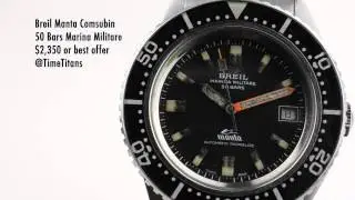 Breil Manta Marina Militare 50 Bars COMSUBIN Issued Frogman 40MM Rare Bracelet