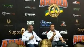 Arnold Schwarzenegger confirmsmaking of Triplets new Conan @ Arnold Classic Melbourne