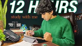 12-Hour LIVE Study With Me  | Cozy Ambience | 90/10 Pomodoro | Deep Work Mode