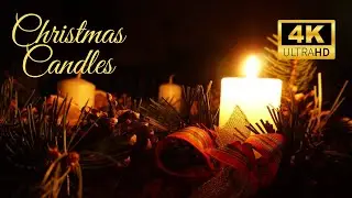 Cozy Christmas Advent Candles Fire Sounds 4K | Christmas Fireplace Crackling Sounds to Relax