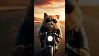 When Your Cat Joins a Biker Gang 😎🐾 #FunnyShorts