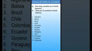 South America &ndash; 12 Countries List | All South American Countries | Education N Learn