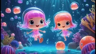 Five Jelly Fish Jumping on Numbers | English Nursery Rhyme | Kids Songs | Baby Music