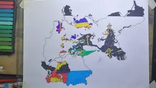 Drawing German Empire flag map | Deutsches Reich Flagge Karte Zeichnung
