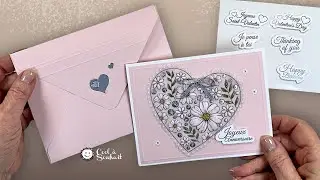 Floral Heart Card on Vellum Paper + Free PDF Printables | Card Making DIY