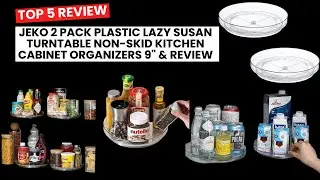 ✔Jeko 2 Pack Plastic Lazy Susan Turntable Non-skid Kitchen Cabinet Organizers 9