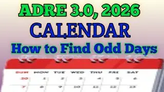Calendar Tricks | Adre 3.0 2026 full Preparation | atoz maths axom