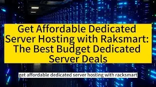Get Affordable Dedicated Server Hosting with Raksmart: The Best Budget Dedicated Server Deals