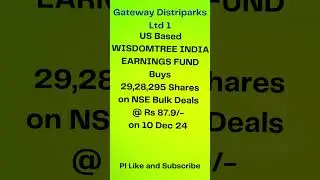 Gateway Distriparks Ltd 1 FII Buys Shares I Stock Market News I #multibaggers