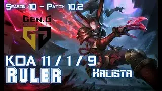 Gen Ruler KALISTA vs MISS FORTUNE ADC - Patch 10.2 KR Ranked