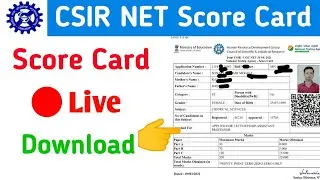 Csir Net Score Card | Csir Ugc Net Score Card Download |Csir Net Result 2021#Csir_Net_score_card