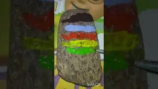stone art simple drawing❤🖌 Subscribe for The Artful Maker😍 like share &comment💬 #stoneart #art 💙