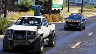 [GTA 5] UN PICKUP ARMÉE TIRE SUR LES GENDARMES PENDANT UNE POURSUITE🚔 #1244