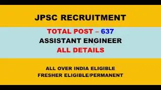 JPSC Recruitment 2019 | JPSC assistant engineer | JPSC Vacancy 2019