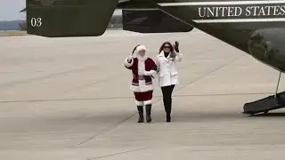 First Lady Melania Trump joins military families at Quantico to salute Toys for Tots campaign