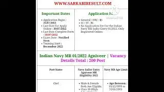 Join Indian Navy  Agniveer Online Form 2022