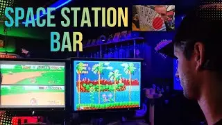 Hennessy, Uno, and new friends in Space station PC & Retro Bar Backpacking fun
