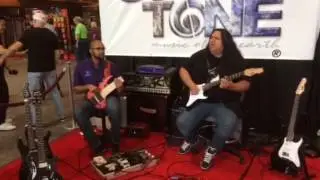 Donald Waugh and Rudy Parris using the Chi hoop at NAMM 2017