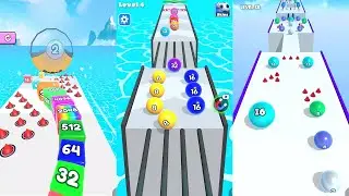 Jelly Tube Run vs Numbers Ball Blend Challenge vs Ball Merge 2048 3 in one Gameplay Run & Merge