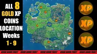 All 8 Gold XP Coins Locations in Fortnite (week 1-9)! - Good as Gold Punch Card