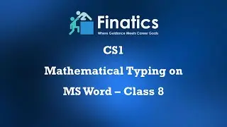 CS1 Mathematical Typing on MS Word Class 8 | Chapter - Data Analysis