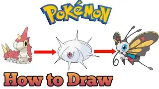 How to Draw Wurmple, Silcoon and Beautifly || Pokemon drawing #silcoon #pokemon #wurmple