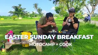 ASMR Moto Camp & Cook 🇵🇭  | Easter Sunday Breakfast Using DIY Alcohol Stove |  Kymco Like 150i