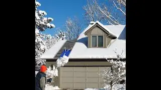 ❄️ 20 Ft Sturdy and Lightweight Adjustable Roof Rake Telescoping Snow Removal Tool