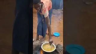 African village mother is cooking Peas for her family #shortfeed #africa