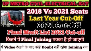 UP METRO SIGNAL AND TELCOM-ELECTRICAL-CIVIL 2018 VS 2021 CUT OFF✨UP METRO 2021 RESULT DATE & Cut off