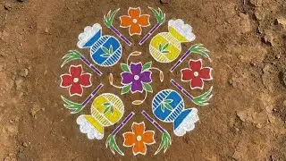 16×4×4 Dots Muggu Step by Step | Easy & Beautiful Kolam Design
