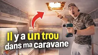 Je commence les r&eacute;novations dans ma nouvelle caravane! Je stop la vid&eacute;o en urgence pour AYA😞#nomad 