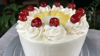 Pineapple Pastry Cake||How to Decorate Cake with Whipped Powder Cream for beginners