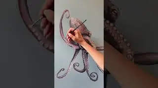 I&rsquo;ll be here a while.. #octopus #painting #sealife #wildlifeartist #acrylicpainting #wip #art