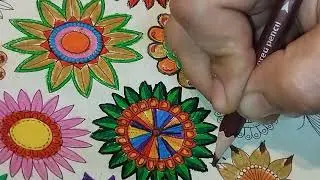 Art for relaxation :Flower Coloring :Colored Pencils | Relaxing Coloring ASMR : No Talking : Part 7
