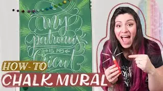 CHALK LETTERING - How to make an easy mural - Chalk art for beginners | Projector 💁&zwj;♀️HowJoyful