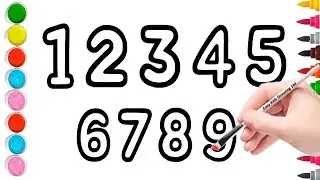 Drawing and Painting Numbers Placing Picture Step by Step For Kids**