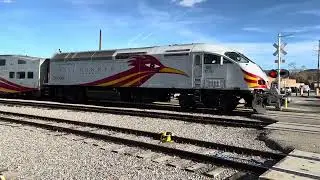 Rail Runner MP36PH-3C 105 and Cab Car 1102 depart Santa Fe Depot again