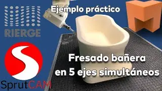 Fresado 5 ejes de bañera a escala 1:2 en máquina Rierge MM