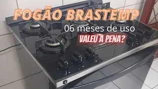 Fogão BRASTEMP 5 bocas mesa de vidro. Após 06 meses de uso.
