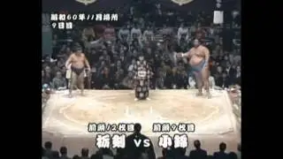 栃剣　VS　小錦　昭和60年11月場所9日目