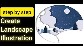 Create landscape illustration | step by step tutorial #graphicdesigning #vectorart #adobeillustrator