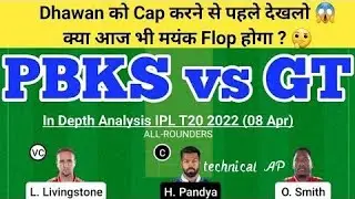 PBKS vs GT Dream11 Prediction || GT Vs PBKS 16th Match Dream11 Prediction || IPL 2022