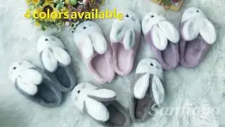 Sanfiago Women Memory Foam House Slippers Cozy Cute Bunny Animal Home Slipper Indoor Outdoor