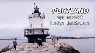 The Most Amazing Places in Maine |  Spring Point Ledge Lighthouse , Portland Maine , Travel Video 4K