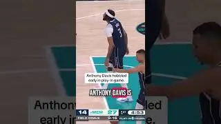 Anthony Davis stayed in the game despite appearing to be shaken up.